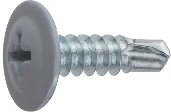 Саморез 4.2х19 мм с прессшайбой, цинк, со сверлом, RAL 7004 (150 шт в пласт. конт.) STARFIX