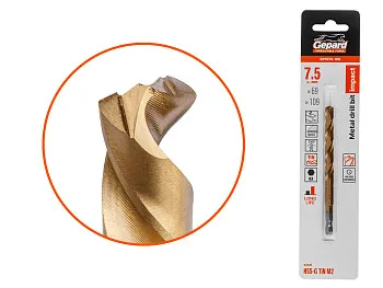 Сверло по металлу шестигр. 7.5х69х109 мм HSS-G TIN GEPARD