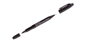 Маркер перманентный двухсторонний OfficeSpace черный, пулевидный, 0,8/2,2мм