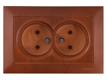 Розетка 2-ая (скрытая, б/з, керамика) вишня, DARIA, MUTLUSAN