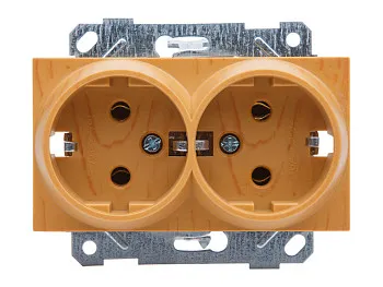 Розетка 2-ая (скрытая,с/з, керамика) дуб, RITA, MUTLUSAN