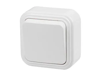 Выключатель 1 клав. (открытый, до 6А) белый, Стандарт, Юпитер