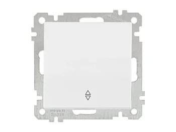Выключатель проходной 1-клав. (скрытый, винт. зажим) белый, ELITRA, MUTLUSAN