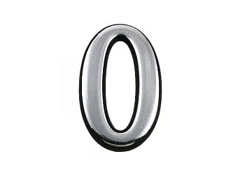 Цифра дверная АЛЛЮР пластик "0" хром
