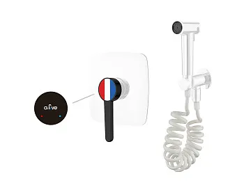 Смеситель для биде (Lt) D35, серия Rose белый + черный, a-five