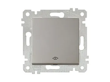 Выключатель промежуточный многопозиционный (скрытый, без рамки, пруж. зажим) титан, RITA, MUTLUSAN