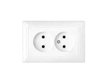 Розетка 2-ая (скрытая, б/з) белая, Стиль, Bylectrica