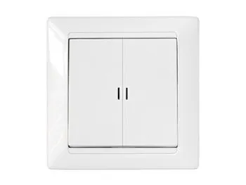 Выключатель 2 клав. (cкрытый, 10А) со световой индикацией, белый, Стиль, BYLECTRICA