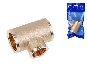 Тройник ред. 1" вн. х 3/4" вн. х 1" вн., AV Engineering (инд. упак.)