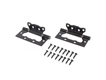 Петля накладная без врезки 2 шт  АЛЛЮР 100х75 2BB BL БЛИСТЕР 2,5мм матовый черный