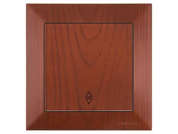 Выключатель проходной 1-клав. (скрытый, пруж. зажим) вишня, DARIA, MUTLUSAN