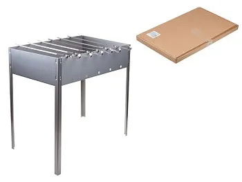 Мангал сборный "Стандарт" с шампурами в г/карт.кор. (500х300 х500х0,7толщ., 6 шамп.), PERFECTO LINEA