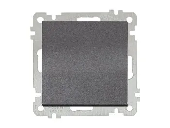 Выключатель 1-клав. двухполюсный (скрытый, винт. зажим) дымчатый, ELITRA, MUTLUSAN