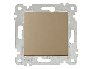 Выключатель 1-клав. (скрытый, без рамки, пруж. зажим) золото, RITA, MUTLUSAN