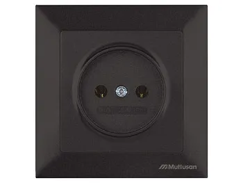 Розетка 1-ая (скрытая, б/з) черная, DARIA, MUTLUSAN