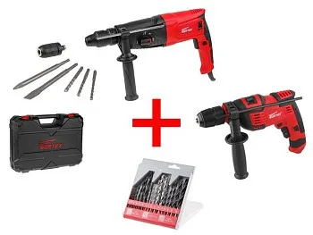 Перфоратор WORTEX RH 2629 в чем. + (2 зубила, 3 сверла) + АКЦИЯ!