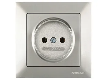 Розетка 1-ая (скрытая, б/з) титан, DARIA, MUTLUSAN