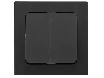 Выключатель 2 клав. проходной (скрытый, 10А) карбон, Astrum,  BYLECTRICA