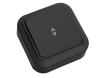 Выключатель 1 клав. проходной (открытый, 6А) черный, Пралеска, Bylectrica