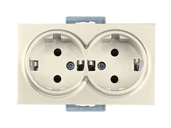 Розетка 2-ая (скрытая, с/з) кремовая, DARIA, MUTLUSAN