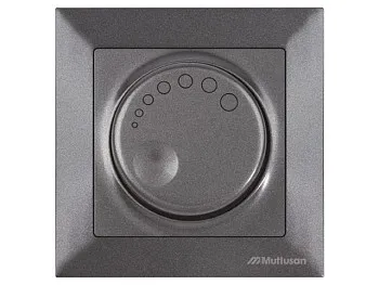 Выключатель поворотный (диммер) (скрытый, винт. зажим, 1000Вт) дымчатый, DARIA, MUTLUSAN