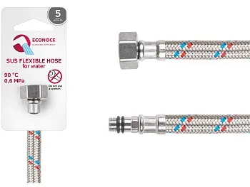 Подводка гибкая, SUS, иголка м10 короткая - гайка 1/2" 80 см ECONOCE
