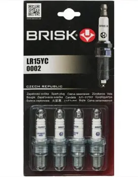 Свеча зажигания BRISK LR15YC в блистере (в одном блистере -4 свечи.)