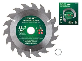 Диск пильный 160х20/16 мм 18 зуб. по дереву ВОЛАТ