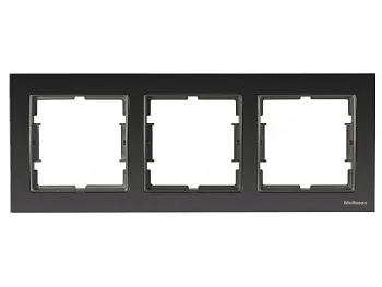 Рамка 3-ая горизонтальная хром дымчатый ELITRA, MUTLUSAN