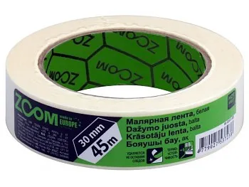 Лента малярная 30ммх45м ZOOM, белая