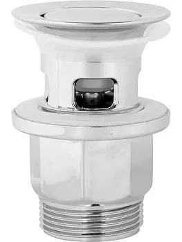 Выпуск для умывальника click/clack, малая крышка с переливом, хром, 1 1/4", AV Engineering