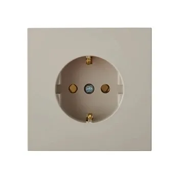 Розетка 1-ая (скрытая, с/з) песочная, Carre, BYLECTRICA