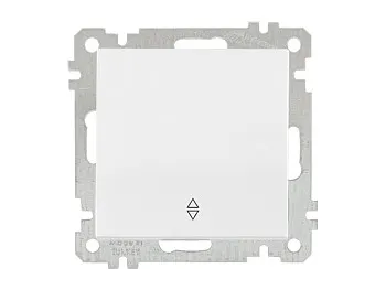 Выключатель проходной 1-клав. (скрытый, без рамки, пруж. зажим) белый, DARIA, MUTLUSAN