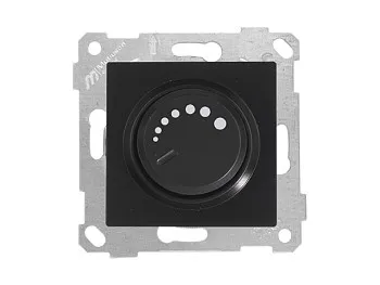 Выключатель поворотный (диммер) (скрытый, без рамки, винт. зажим, 600Вт) черный, RITA, MUTLUSAN