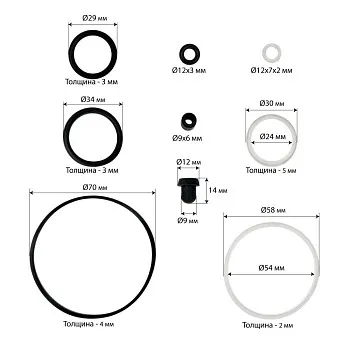 Ремонтный комплект цилиндра гидравлического крана Хорекс Авто HZ 01.8.010-1