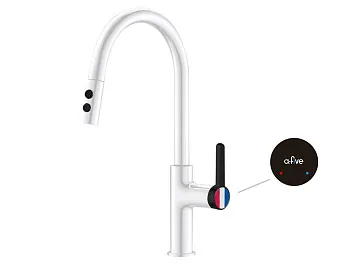 Смеситель для кухни (Lt) D35, серия Rose белый + черный, a-five