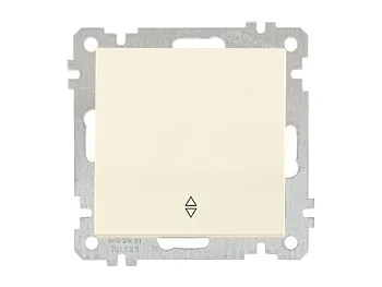 Выключатель проходной 1-клав. (скрытый, без рамки, винт. зажим) кремовый, DARIA, MUTLUSAN