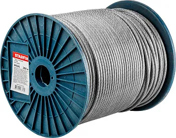 Трос стальной в ПВХ М5(4) DIN 3055 (бухта 200 м) STARFIX