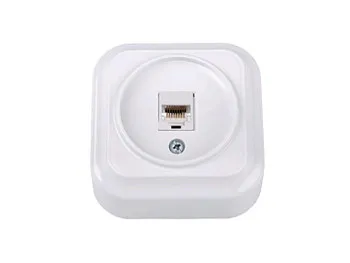 Розетка 1-ая компьютерная (открытая) белая,Вариант, BYLECTRICA