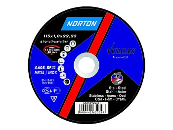 Круг отрезной 125х2.5x22.2 мм для металла Vulcan NORTON