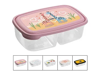 Контейнер пласт. прямоуг. 0.25 л + 0.25 л, с крышкой, Stilo Deco, DRINA