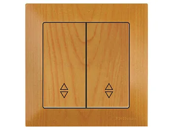 Выключатель проходной 2-клав. (скрытый, винт. зажим) дуб, DARIA, MUTLUSAN