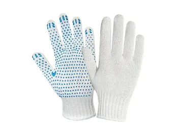 Перчатки х/б с ПВХ "Точка", 7,5класс, белые, РБ (мин. риски)
