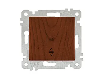 Выключатель проходной 1-клав. (скрытый, без рамки, пруж. зажим) орех, RITA, MUTLUSAN