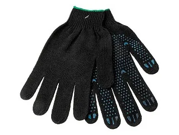 Перчатки х/б с ПВХ "Точка", 10класс,черные, РБ (мин. риски)