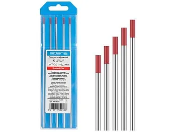 Электрод вольфрамовый красный WT-20, Ф 3,2 мм (набор 5 шт) SOLARIS