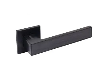 Ручка дверная АЛЛЮР АРТ "ЛАНА" BL матовый черный/темно-серое дерево (8615TSD) ЗАЩИТ.ПЛЕНКА