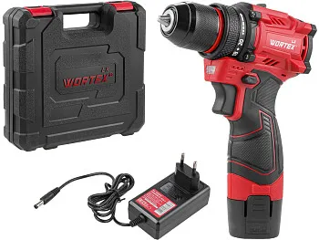 Аккум. дрель-шуруповерт WORTEX LX BD 1215-1 Li 12В, 30 Нм, 1.5 Ач акб, патрон 10 мм, бесщёт.