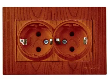 Розетка 2-ая (скрытая,с/з) вишня, RITA, MUTLUSAN