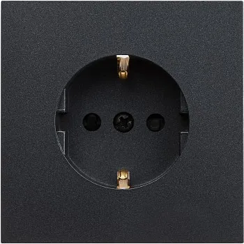 Розетка 1-ая (скрытая, с/з, з/ш) графит, Carre, BYLECTRICA